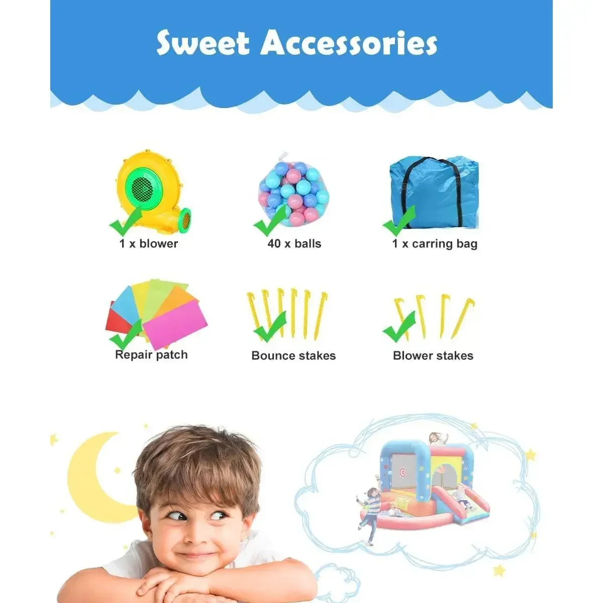 منزل ترتد قابل للنفخ، حارس منزلق على شكل قلعة للأطفال للقفز في الحفلات الخارجية والداخلية، لعبة قفز مائي للفناء الخلفي للأطفال #6