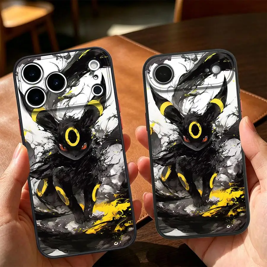 Pokemons Dark Umbreon Hülle für iPhone 17 Pro Max 16 Plus XS XR Air 12 13 Mini 14 17e 7 8 SE 11 15 Funda Rückseiten-Telefonhülle