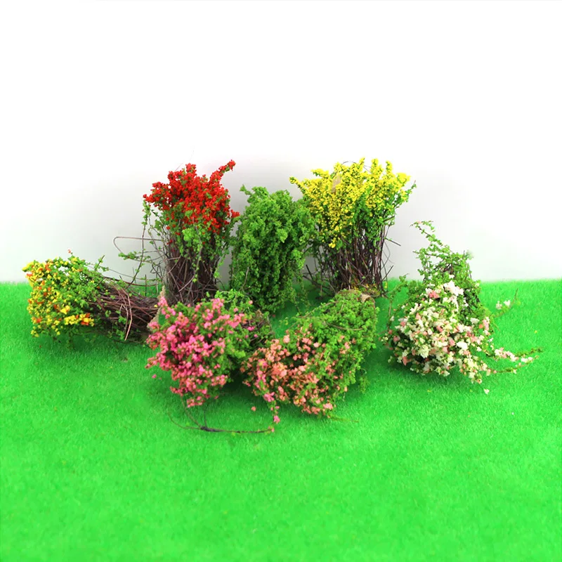 

3Pcs Simulation Miniature Shrub/Flower Model Diy Plant Material For Garden/Building Sand Table Scene Layout Diorama Kit