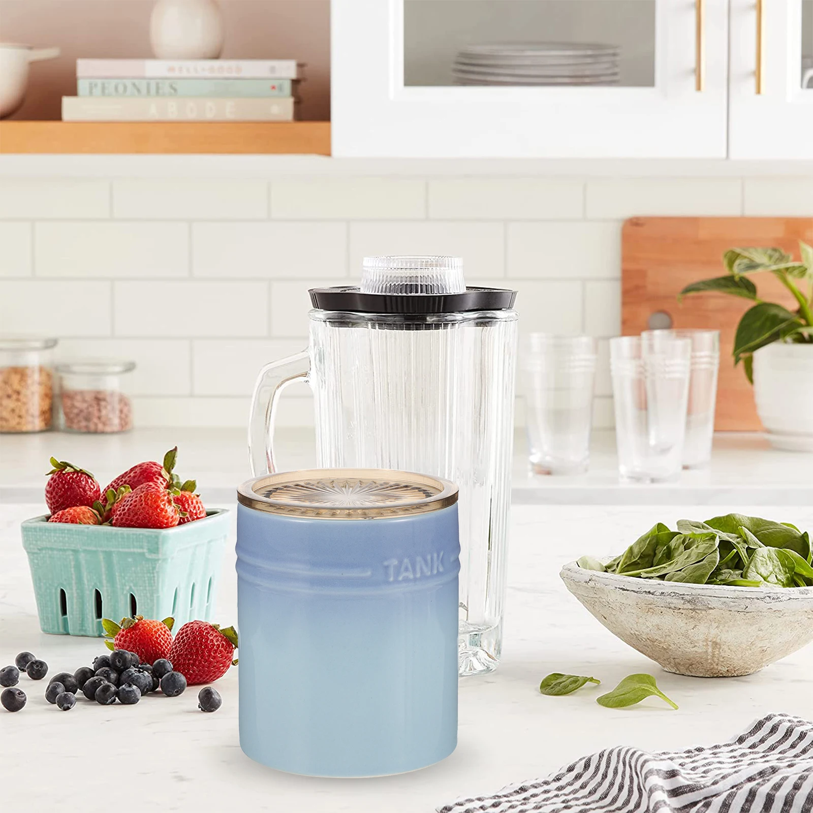 

Ceramic Canister Kitchen Storage Jar Sealed Tea Coffee Candy Holder Multi-Functional Ceramic Canister Coffee Storage