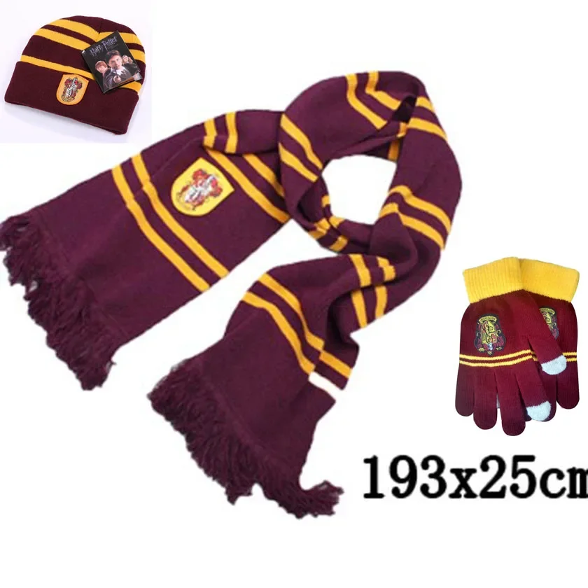 Potter Adult Children\'s Cosplay Scarf Wizardry School Gryffindor Gloves Hat Cos Halloween Party Supplies Scarf Winter and Spring