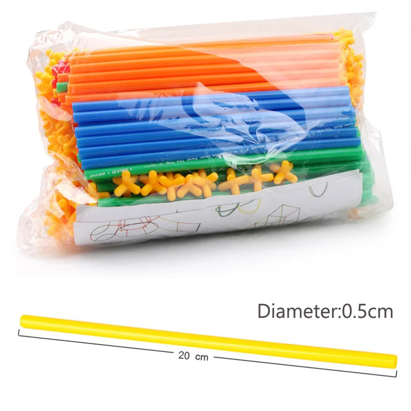 4D-Gebäude Strohhalme und Anschlüsse für Kinder Blocques De Construc charakteristische pädagogische ineinandergreifende Plastikspielzeuge Bouwstenen Kinderen – Detail 3