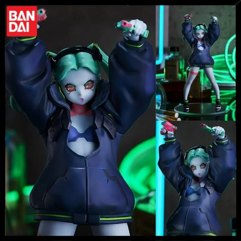 Hot 17cm Bandai Cyberpunk: Edgerunners Anime Figures David Martinez Rebecca Model Desktop Handmade Ornaments Decoration Gifts