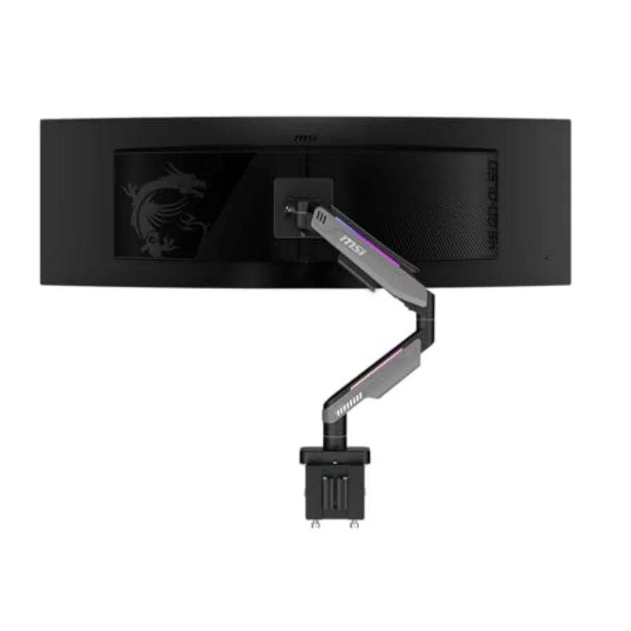Single monitor stand arm for office use aluminum alloy black supports 17-49 screens up to 44 lbs with adjustable gas spring and