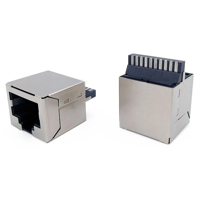 10PCS All-inclusive square shielded soldered wire RJ50 female connector with 10P10C female socket connector