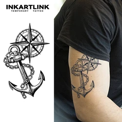 New Anchor temporary tattoo sticker, waterproof magic tattoo, lasts to 15 days fake tattoo, semi permanent tattoo.