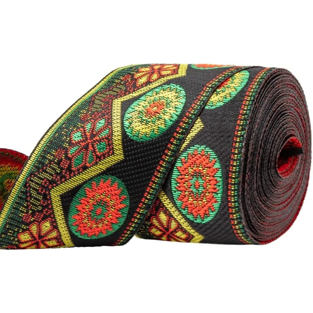 

Embroidery Polyester Ribbon Garment Accessories Floral Pattern Colorful 48.5mm 7m/bundle