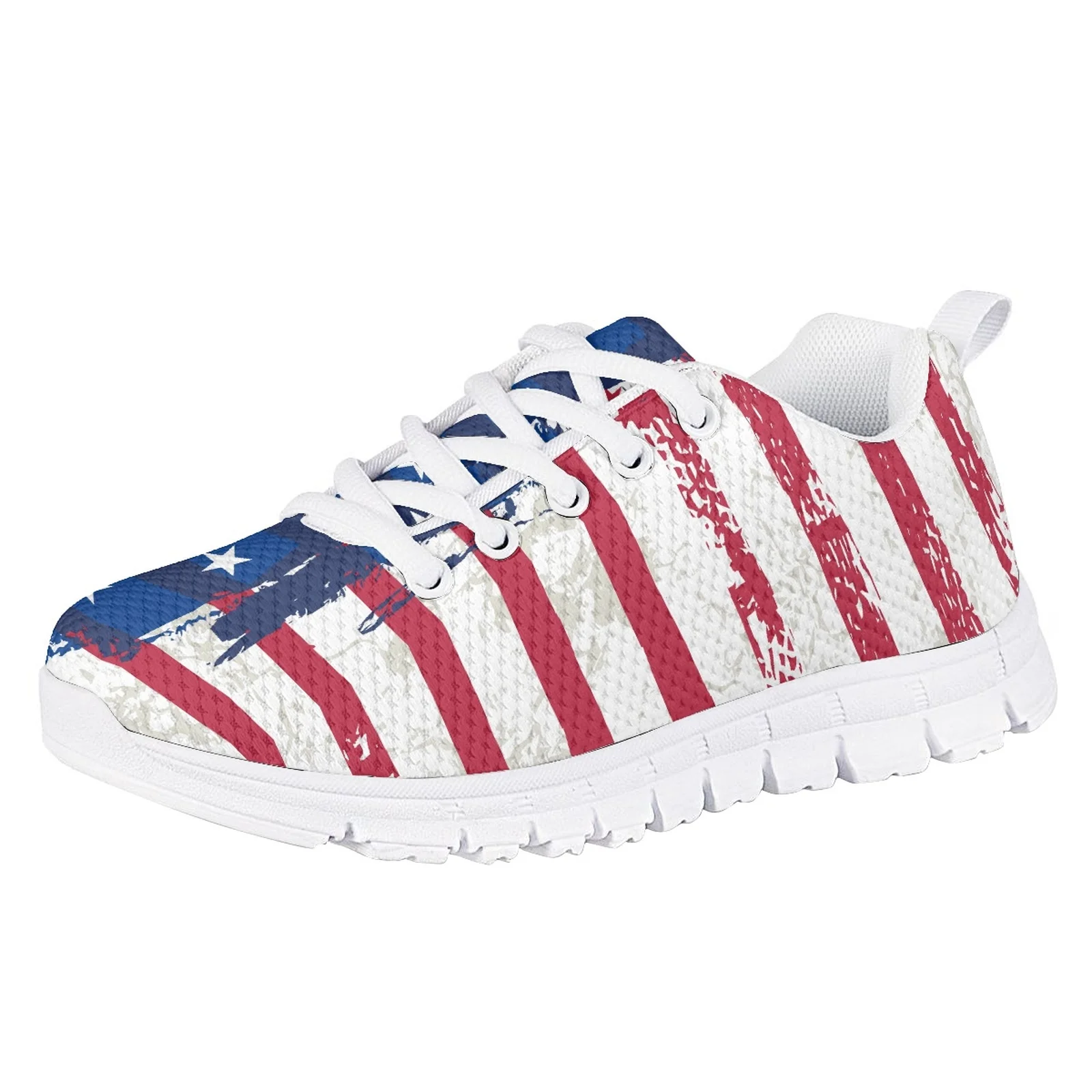 2025 Boys Girls Sneakers Children Sports Running Shoes US Flag Design Mesh Summer Tennis Children 7-12 Years Kids Casual Shoes