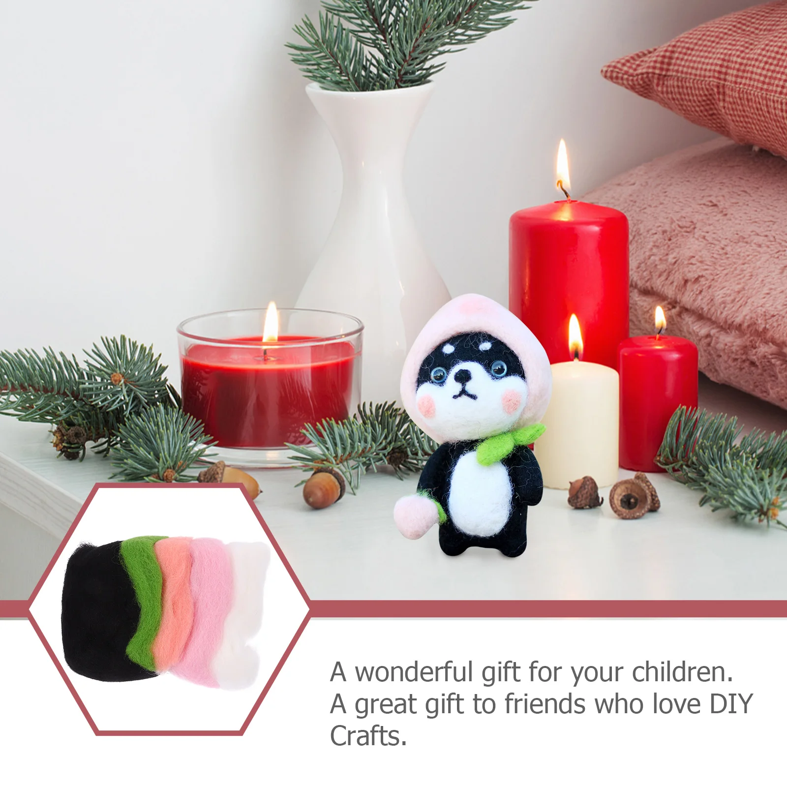 

1 set 1 Set Needle Felting Kit Wool Diy Tools Animal Materials Craft Kits Kids Beginners Parent-Child Activities Handmade