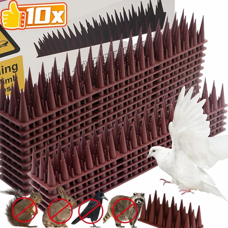 

Plastic Bird Spikes Detachable Deterrent Burglar Pigeons Cat Repellent Spike Roof Fence Wall Outdoor Repeller Anti Climb Spikes