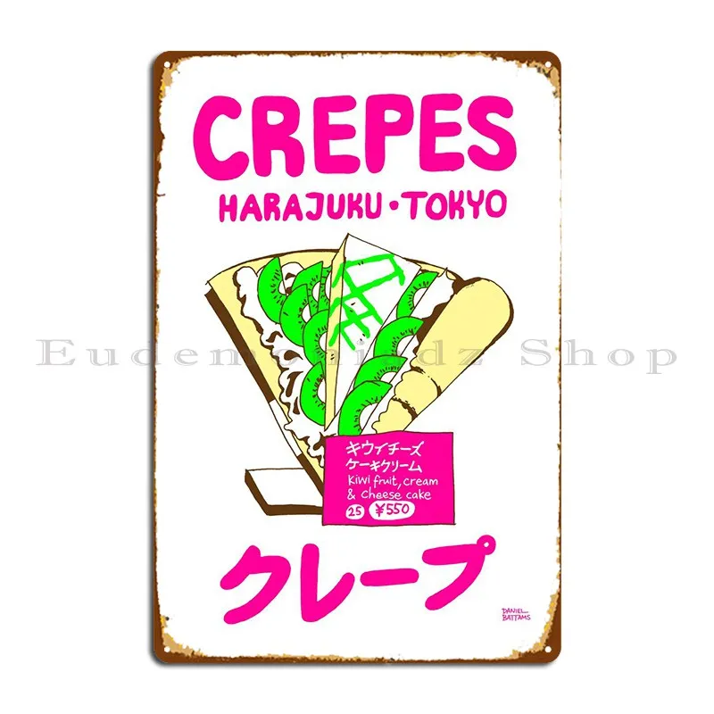 Tokyo Kiwi Crepes Metal Plaque Create Customized Painting Wall Mural Create Tin Sign Poster