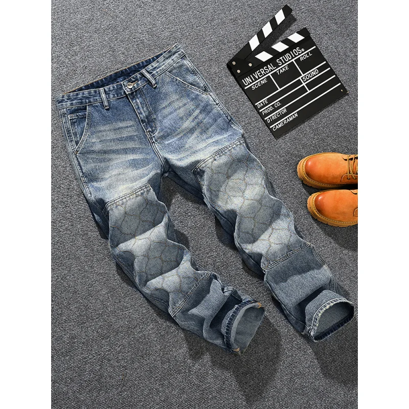 春夏新作 韓国風 トレンドブランド レトロ ルーズ ストレート メンズ ストリート系 個性派 ニッチ ワイドパンツ