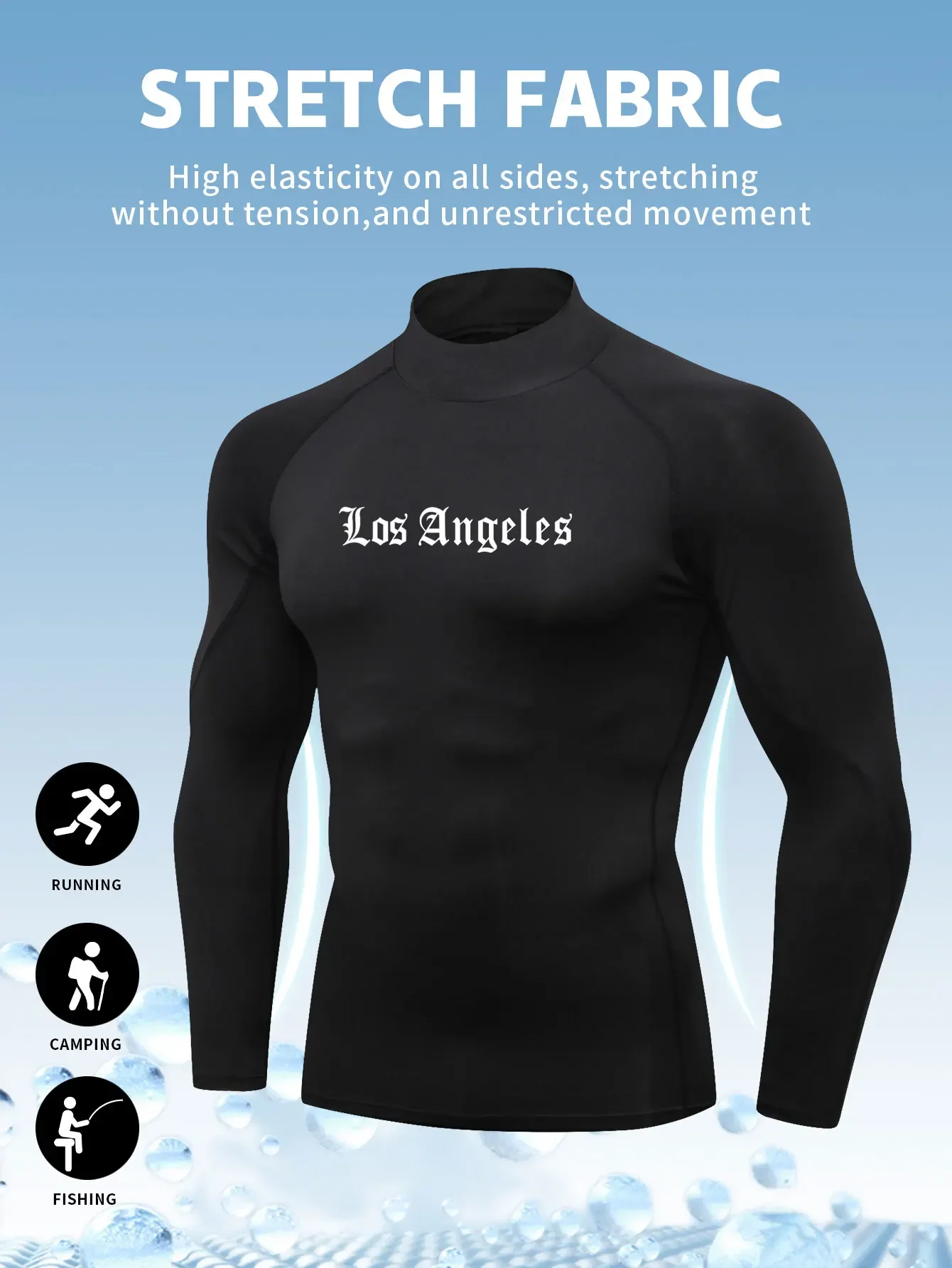 بدلات اللياقة البدنية للخريف والشتاء برقبة عالية، للرجال بأكمام طويلة، رياضات غير رسمية، الجري، تدريب كرة السلة