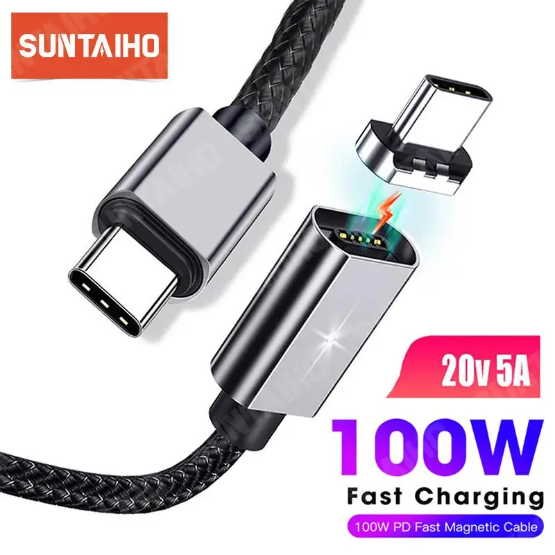 Магнитный зарядный кабель 100 Вт USB C-USB Type C для iphone 15 15 Pro Max Xiaomi, кабель для быстрой зарядки для MacBookPro