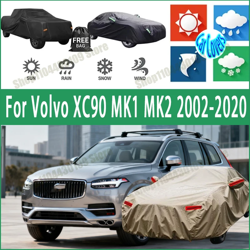 

For Volvo XC90 MK1 MK2 2002-2020 car cover Winter Summer Snowproof Dustproof Shield, Waterproof Sunproof Auto Protection