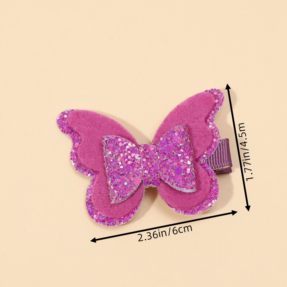 Glitter Butterfly Bow Hair Clips para crianças, grampos de cabelo para meninas, Kids Headwear, Acessórios para bebês, presilhas, 36 pcs por lote