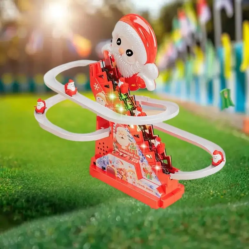 قاعدة رجل الثلج الكهربائية من سانتا - لعبة نشاط موسيقية مضيئة لشرائح سلالم الأطفال، هدية عيد الميلاد للأولاد والبنات #3
