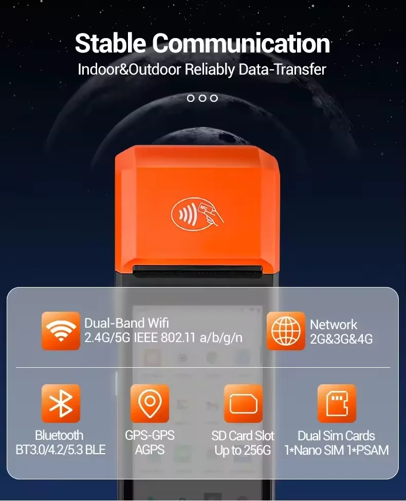 H10S شاشة 5.5 بوصة تعمل باللمس Android 13 OS محطة نقاط البيع المحمولة المحمولة مع طابعة الإيصالات الحرارية #4