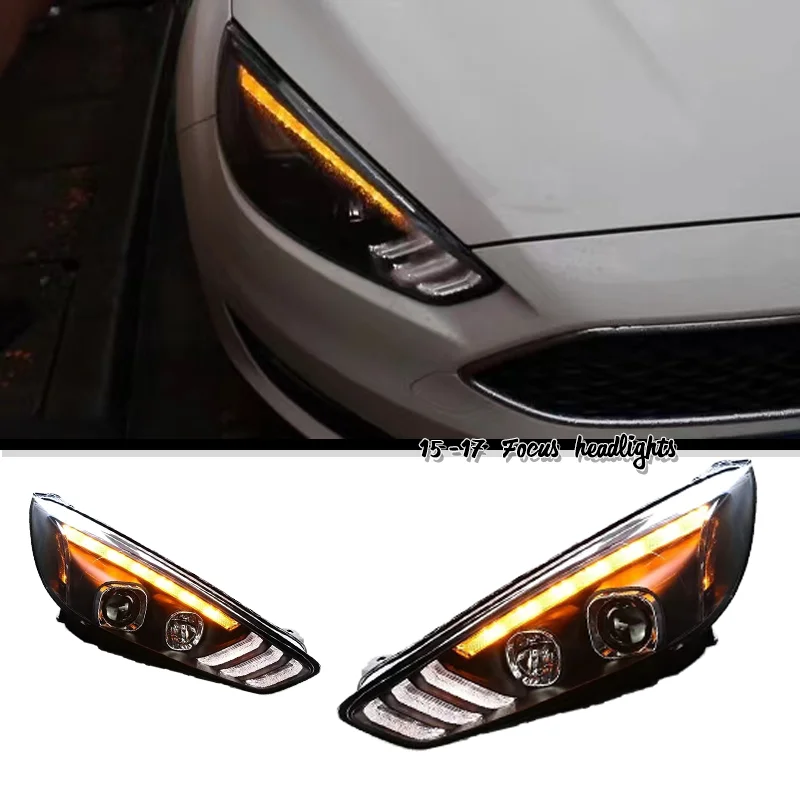 

For Ford Focus Headlights 2015 2016 2017 Headlights Focus DRL Turn Signal High Beam Genius Projector Lens