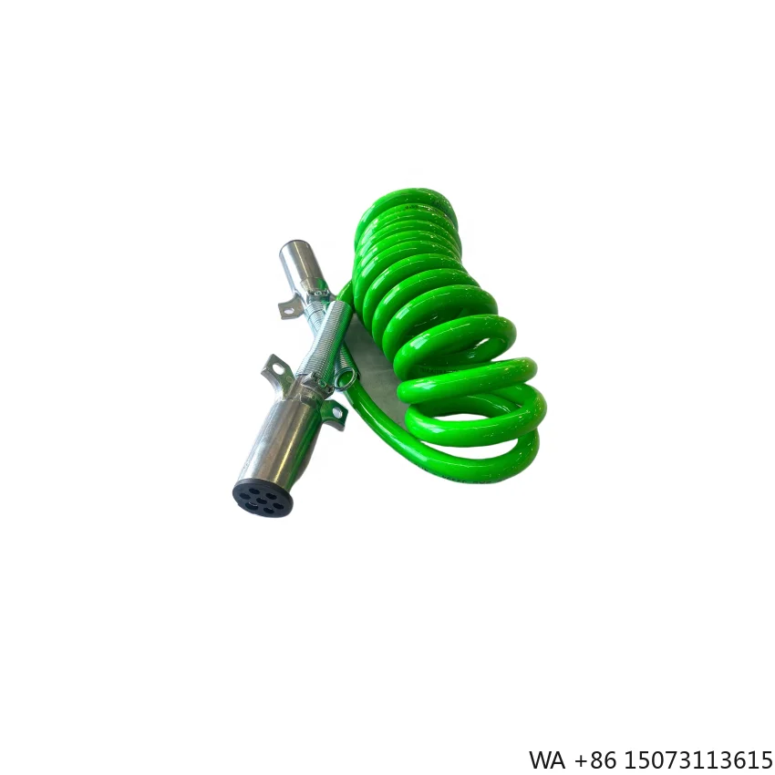 Heavy Duty 7-Way Coiled Trailer Adapter Cord 7-Pin ABS Cable for Semi Trucks Tractors
