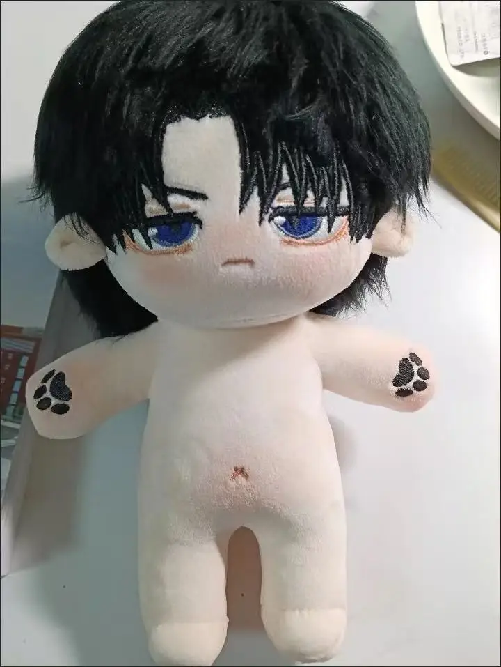 Stuffed 20CM Anime Attack on Titan Levi Ackerman Figure Plush Dress Up Doll Toys Handsome Boy Adorable Plushies Doll Gifts