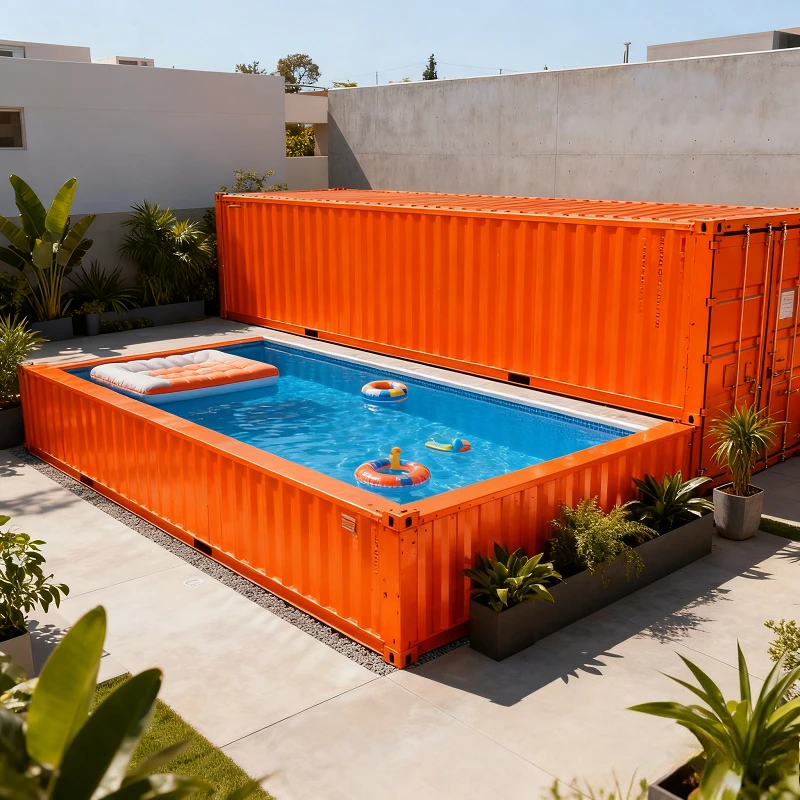 Customized Prefab 20ft 40ft Container Swimming Pool with SPA Acrylic Window for Outdoor Leisure