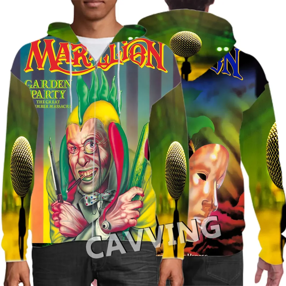 New Fashion 3D Print MARILLION Rock Zipper Hoodies Zip Up Hooded Sweatshirts Harajuku Hoodies Hip Hop Sweatshirts