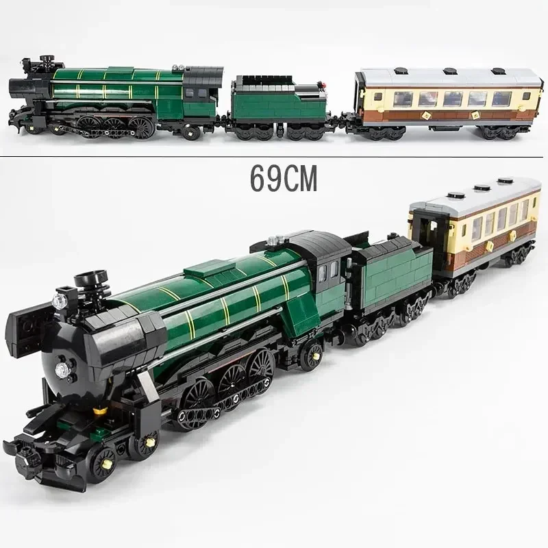 

Creative Series Emerald Night Locomotive Vintage Steam Train Building Blocks Playset Model Assembled Kids Gift Adult Toys