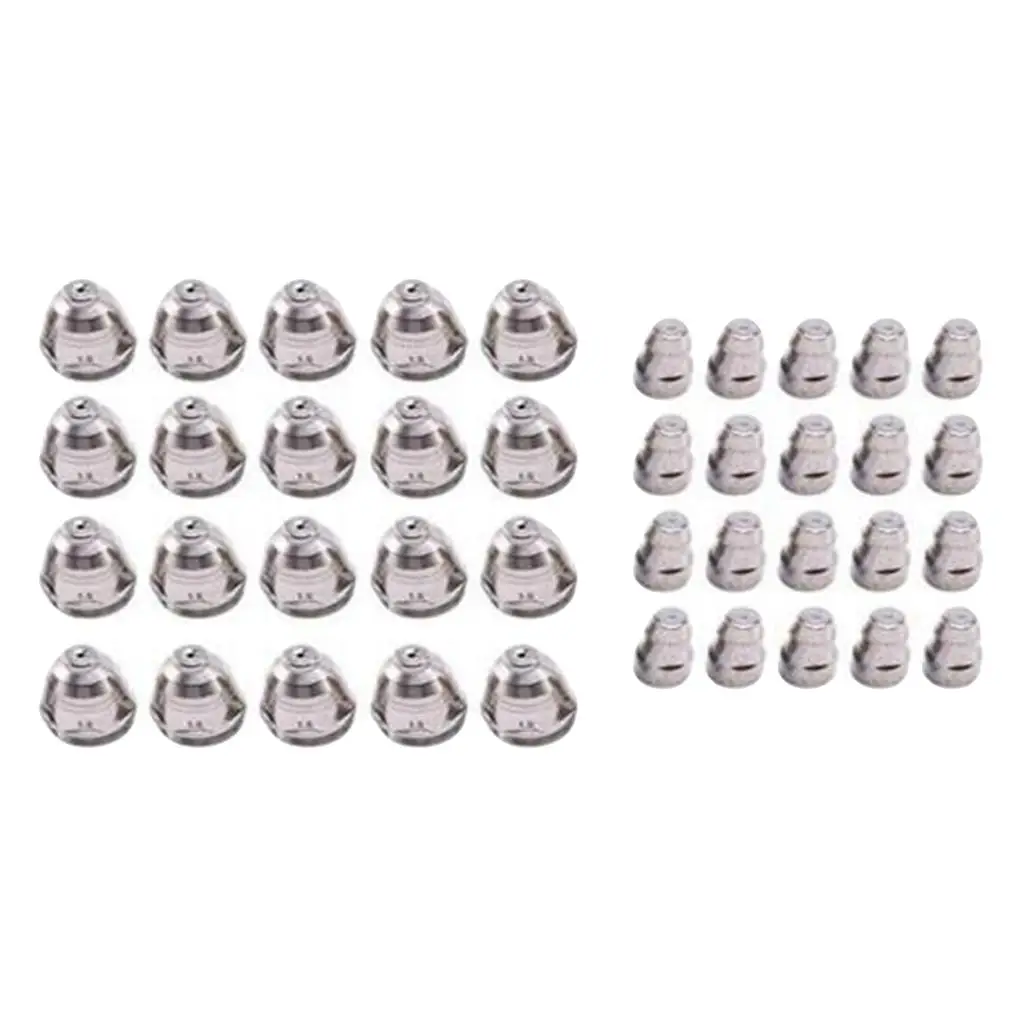 40 Pieces P80 Plasma Cutting Torch Electrode Nozzle 1.5mm High Efficiency