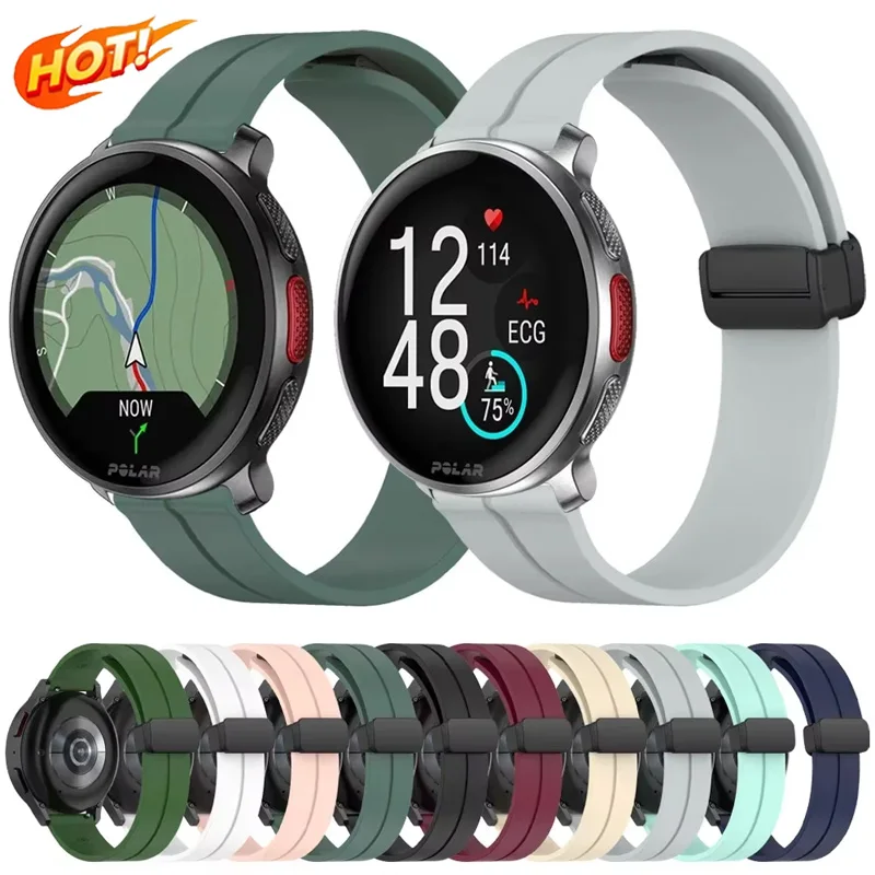 20mm 22mm Magnetic Buckle Silicone Strap For POLAR Vantage V3 M/M2/Polar Grit X Pro Titan Bracelet Band For IGNITE 3 Pacer Belt