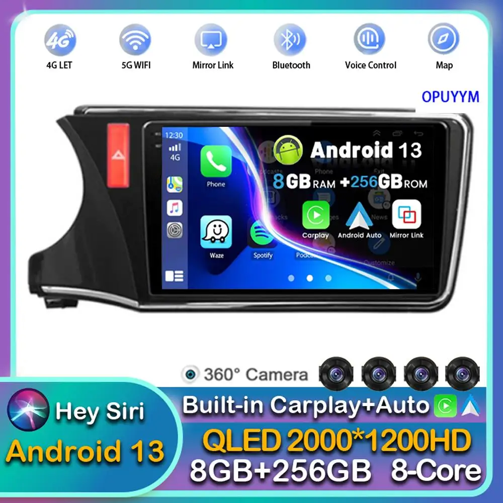 

Android 14 Carplay Auto 4G+WIFI Car Radio For HONDA CITY 2015 2016 2017 - 2019 Multimedia Video Player GPS Stereo 2din Head Unit