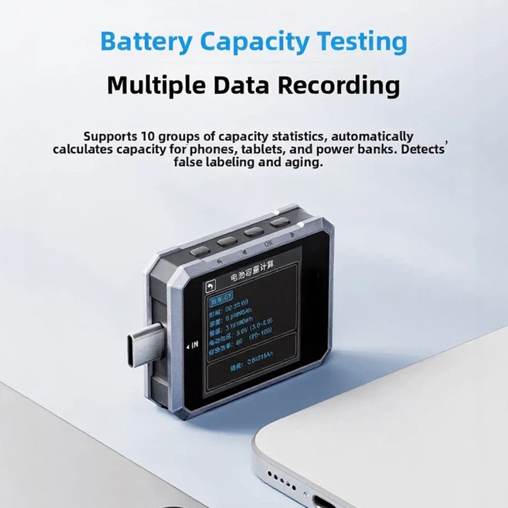 High-Power USB-C Power Meter for Measuring Up to 240W with 7-Digit Resolution Voltage and Current Readings for Lab and Field Use