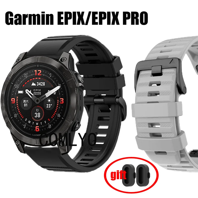 

Ремешок силиконовый для Garmin EPIX PRO 51 мм 47 мм, быстросъемный браслет Easyfit для наручных часов, Заглушка для зарядного порта