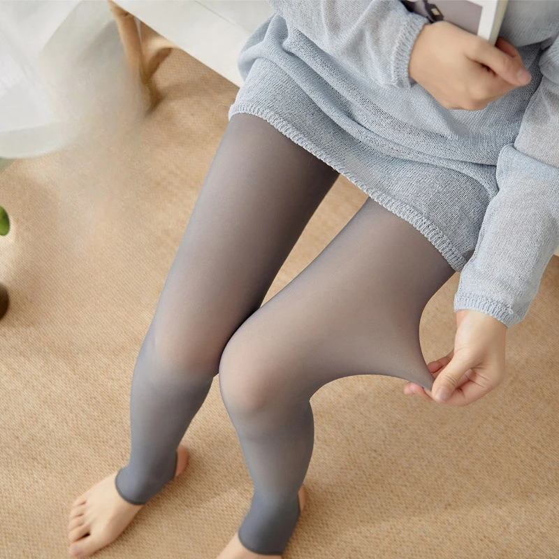 

Winter Pantyhose "Bare Leg" Magic Thermal Tights - 3D Nude Effect Fleece Lined Leggings Thick for Slim Look in Stewardess Grey