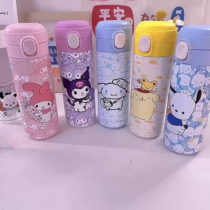 420Ml Sanrioed Kuromi Cinnamoroll for Child Insulated Water Bottle Hot Kawaii Water Thermos Stainless Steel Thermal Cup Gifts