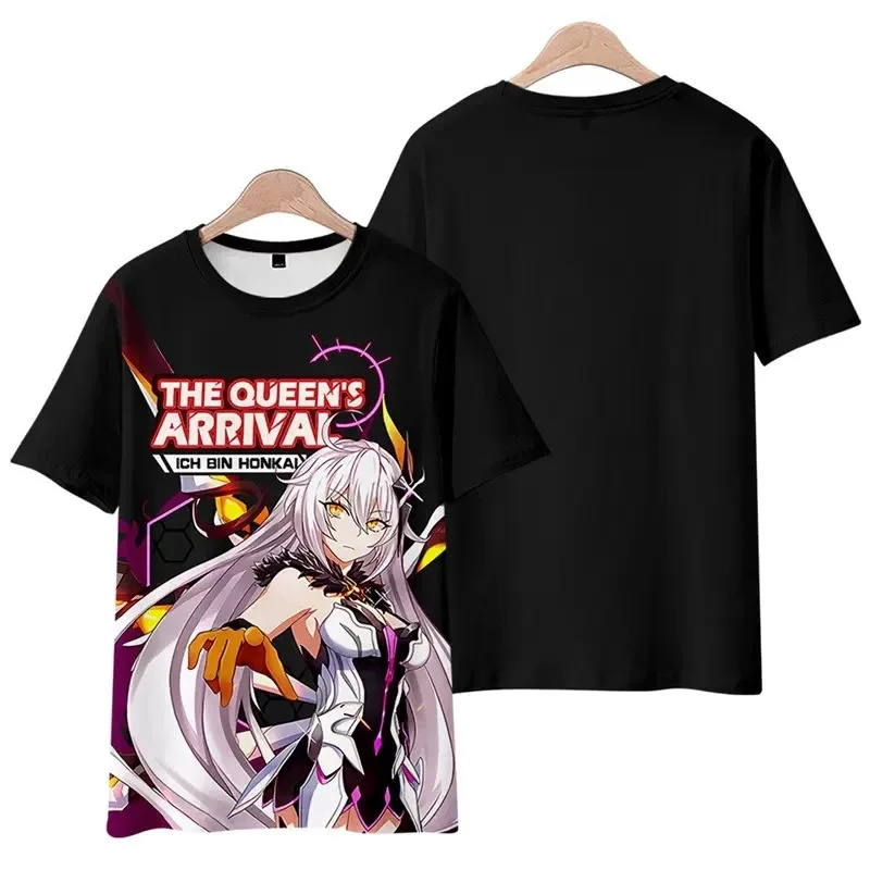 2025Anime Game Honkai Impact 3 COS Kiana Kaslana Elysia Raiden Mei Herrscher of Sentience 2025 Unisex Fashion Trend T-shirt