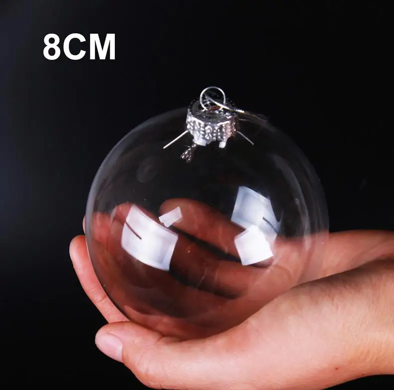 Wedding Bauble Ornaments Christmas Xmas Plastic Balls Decoration 80mm Christmas Balls Clear PET Wedding Ball Ornament ni126