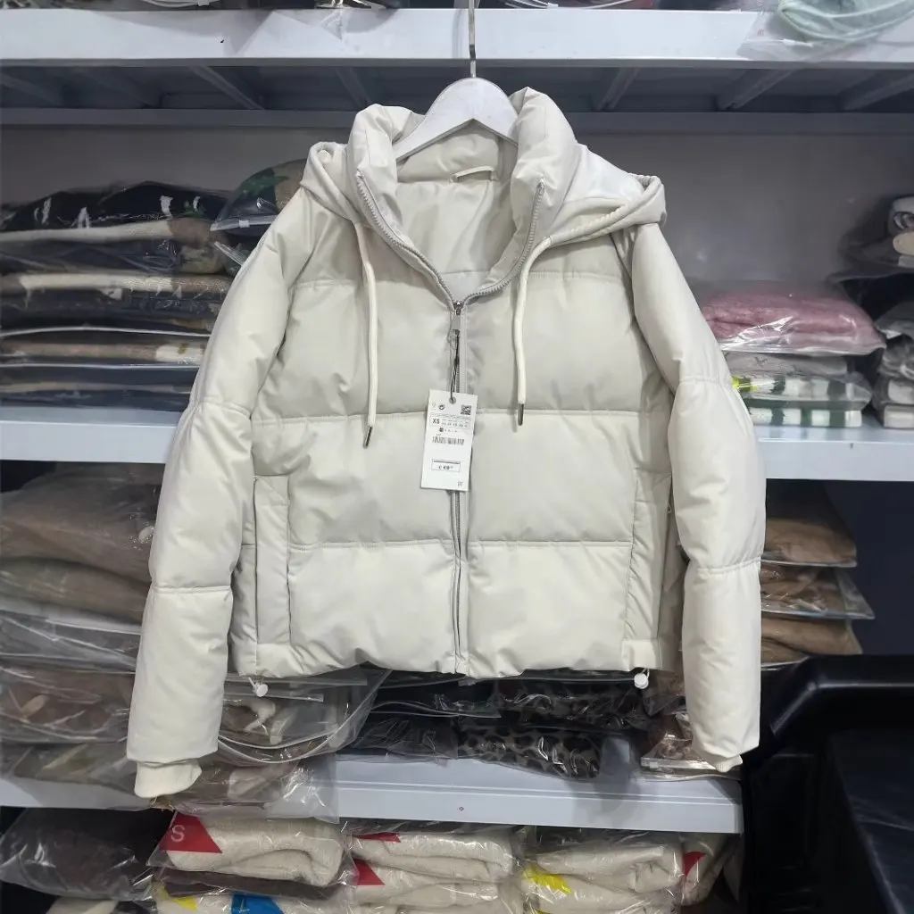 

Women's Hooded Cotton-Padded Jacket Solid Color Warm Short Coat All-Match Autumn Winter Fashion by