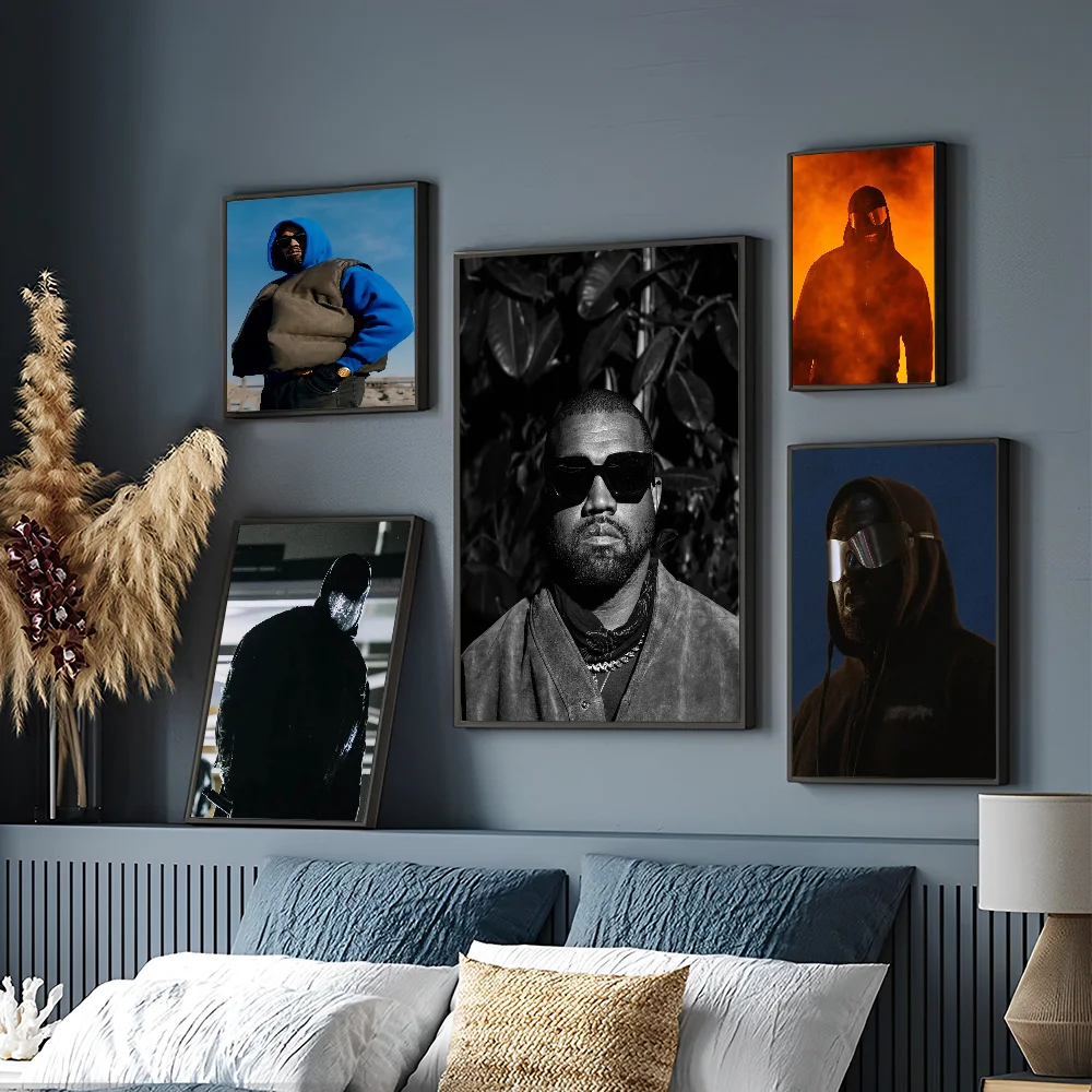 Pop Rapper Kanye West Vintage Posters Sticky Vintage Room Home Bar Cafe Decor Kawaii Room Decor