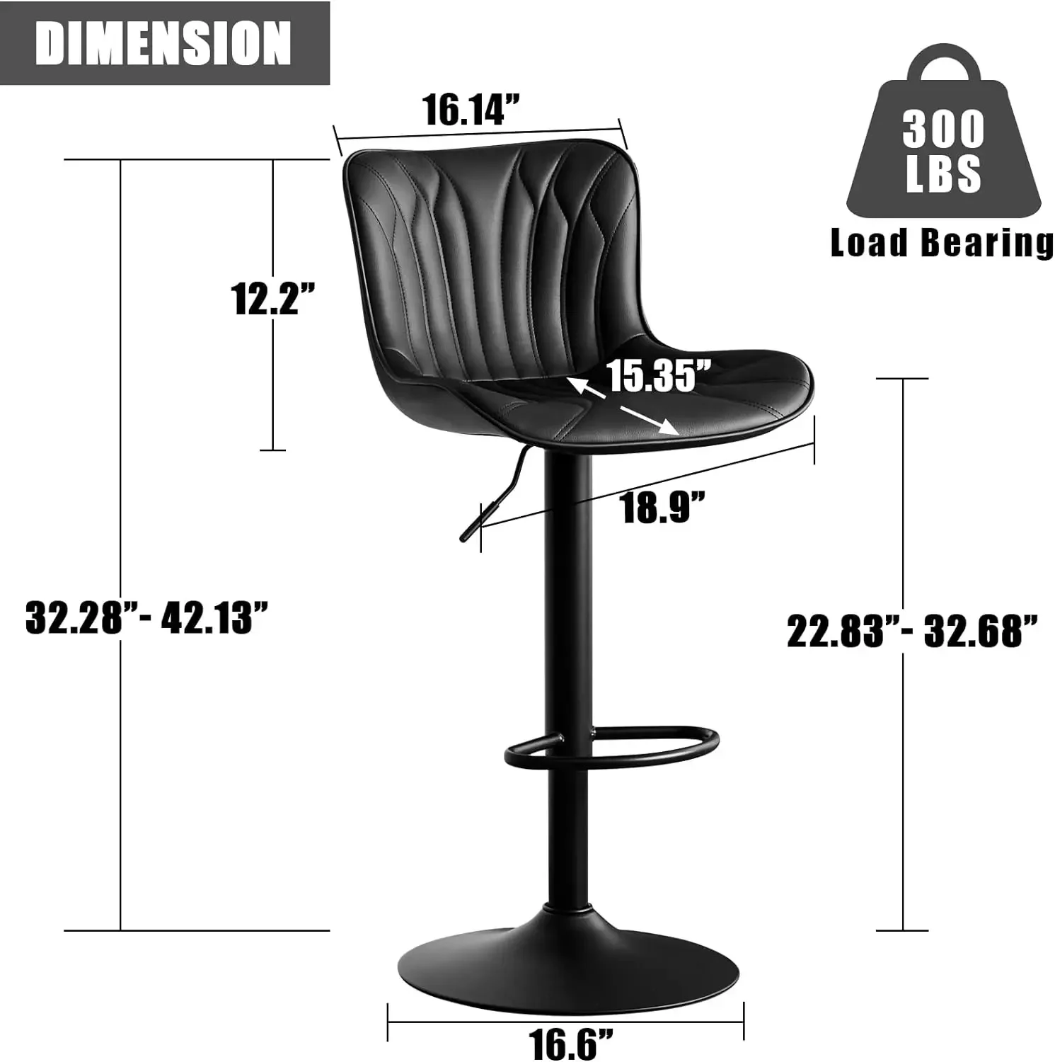 Upholstered bar stools counter height modern adjustable rotating bar chairs