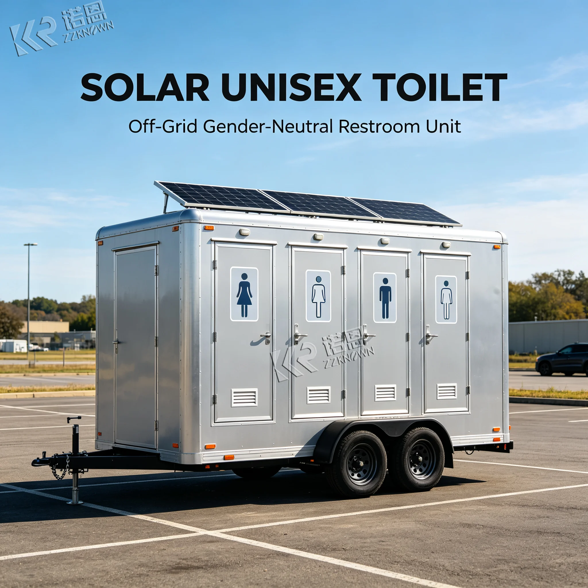2 Door Multi Stall Mobile Restroom Trailer Portable Toilet Trailer Custom Event Hire Construction Wedding Festival