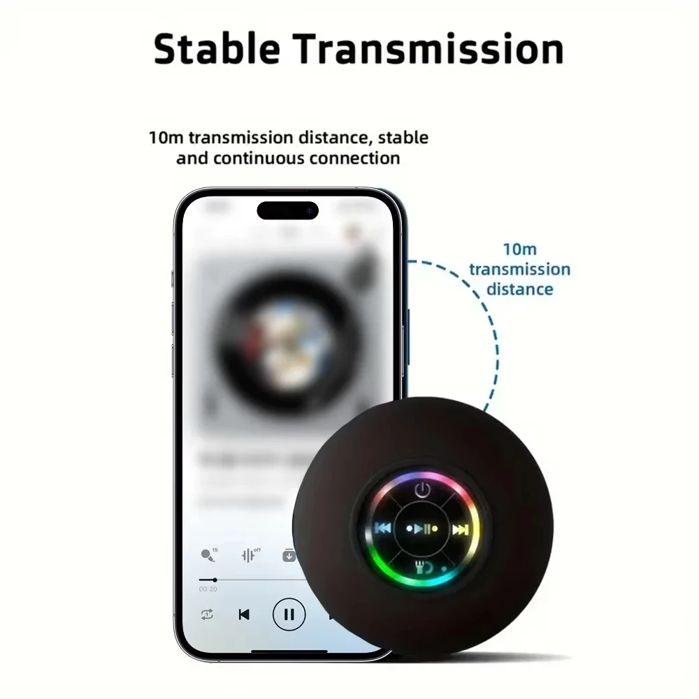 Xiaomi ميني سمّاعات بلوتوث دش مضخم صوت مقاوم للماء يدوي مكبر الصوت مع كوب شفط هيئة التصنيع العسكري للحمام بركة الشاطئ سيارة