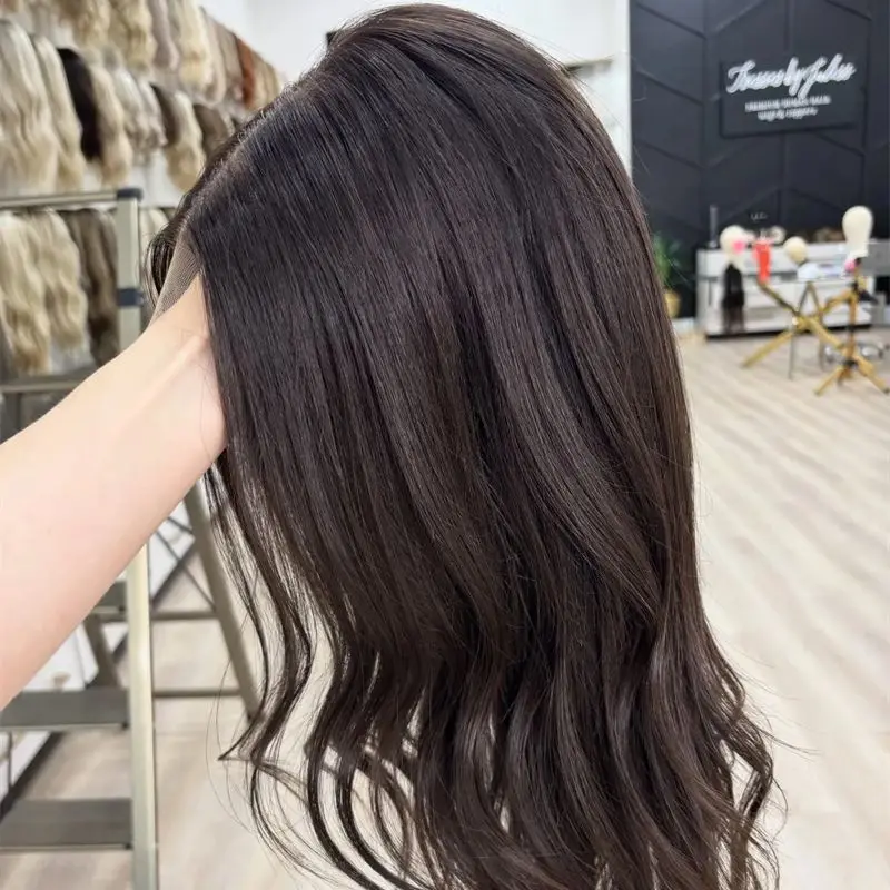 

Ombre темно-коричневый мелирование HD невидимый синтетический парик фронта шнурка парик высокого качества для черно-белых женщин оригинальный заводской парик