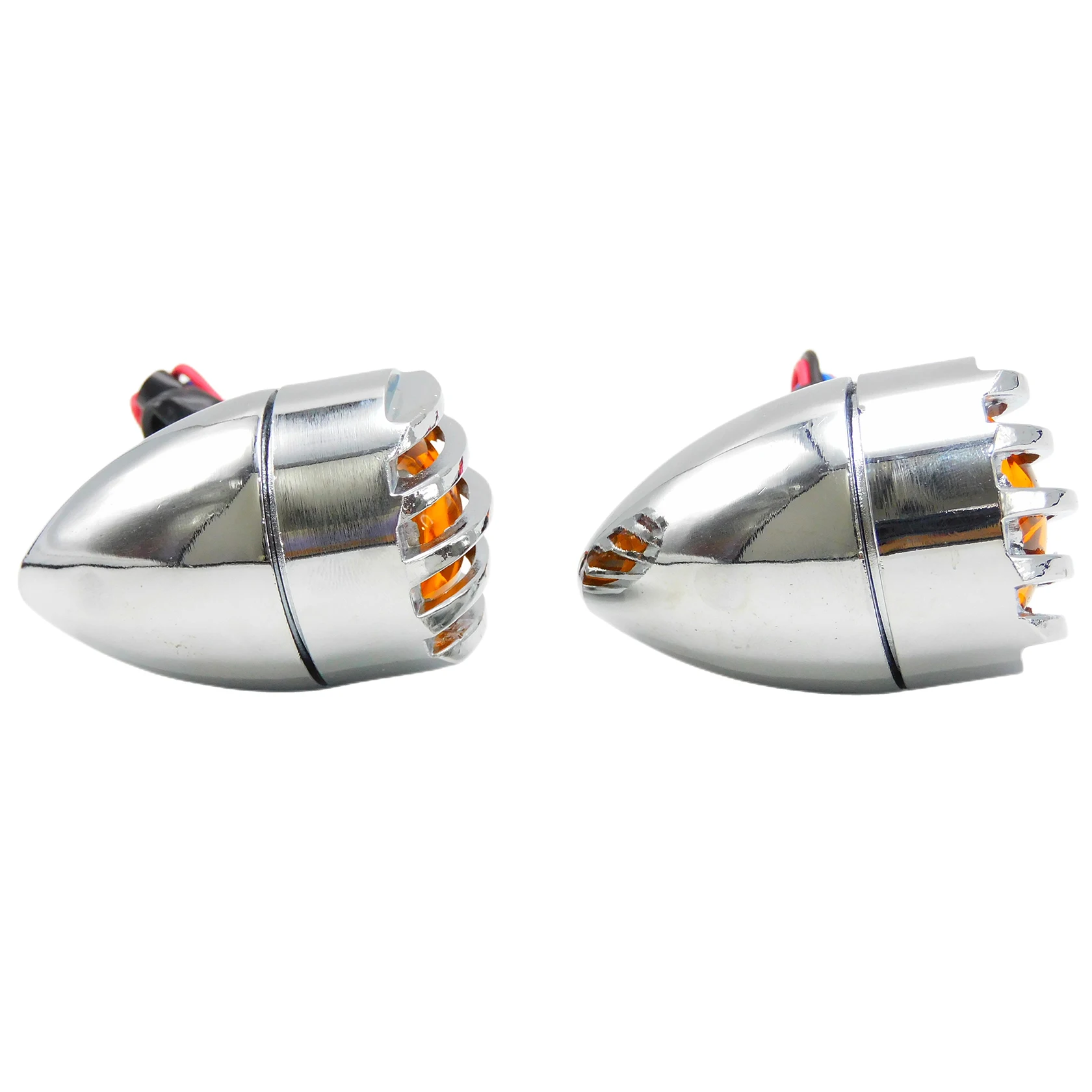 4Pcs Motorcycle Universal Turn Signal Light Chrome Bullet Indicator Lamp Metal For Honda For Yamaha For Harley Bobber Chopper