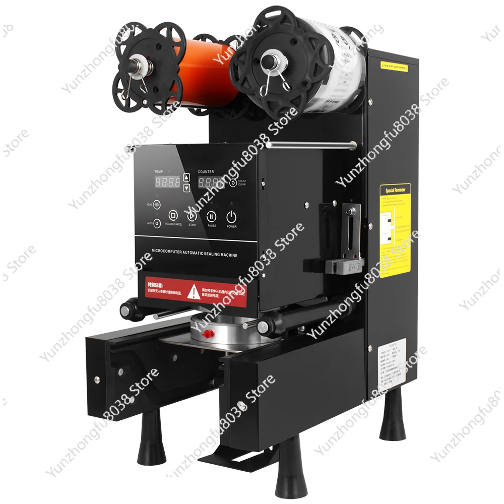 

Full Automatic Cup Sealer Milk Tea Shop Plastic Paper Cup Sealing Machine for 9/9.5CM Electric Bubble Tea Film For Business 220V