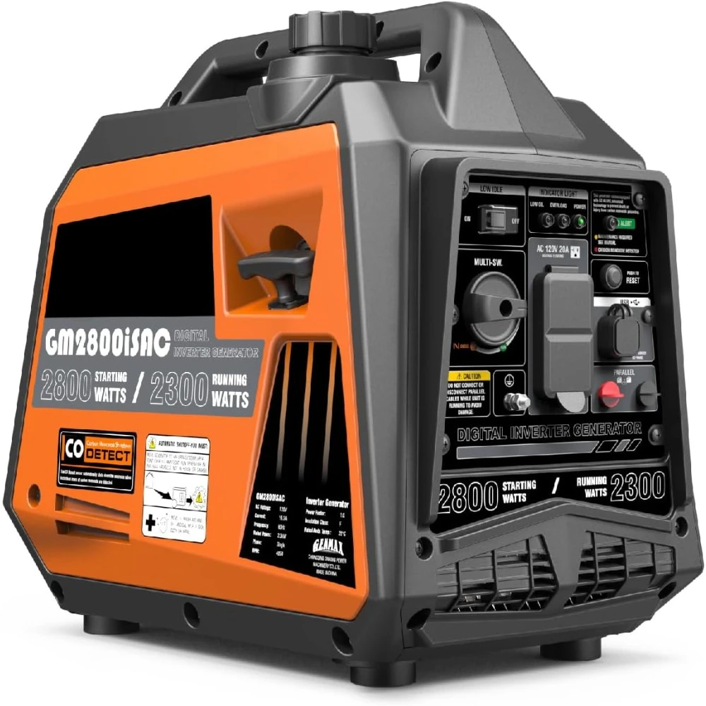 Portable Generator, 2800W ultra-quiet gas engine,with CO Sensor and Parallel Capability, Ideal for camping outdoor