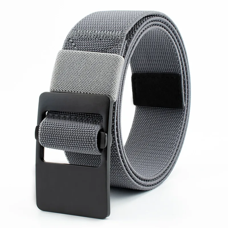 

Elastic belt knitting belt zinc alloy buckle men and women casual versatile nylon belt outdoor sports man belt