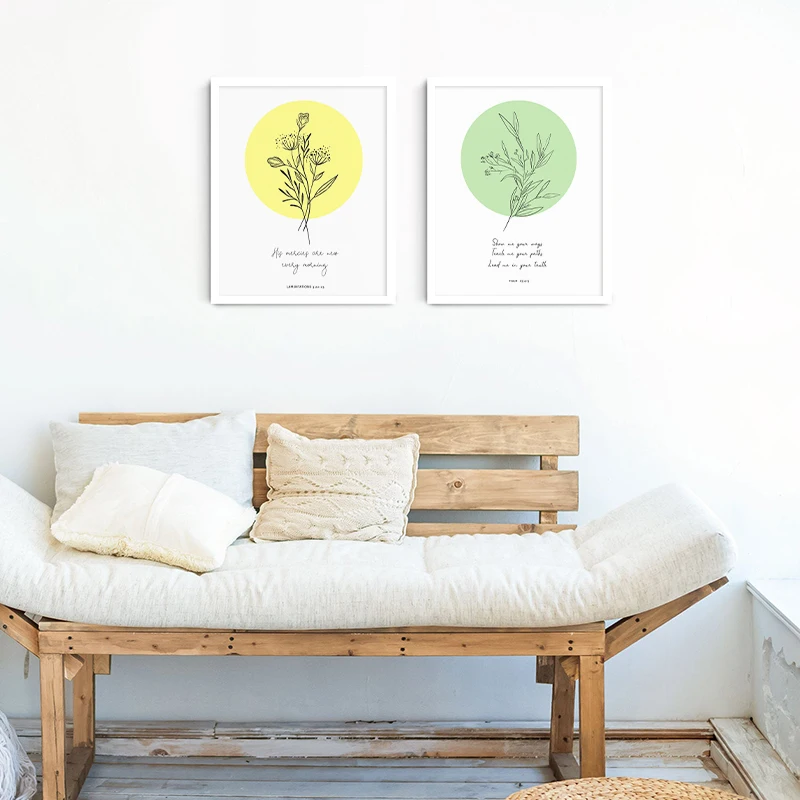 ملصق The Joy of the Lord is My Strength وطباعة نباتات نباتية مائية صورة فنية جدارية كهدية مسيحية لديكور المنزل #2