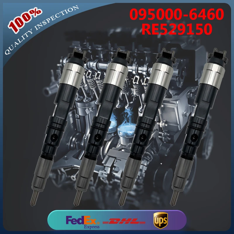 

4PCS Fuel Injector RE529150 095000-6460 Common Rail Injector for John Deere Engine 6068 Dozer 860J