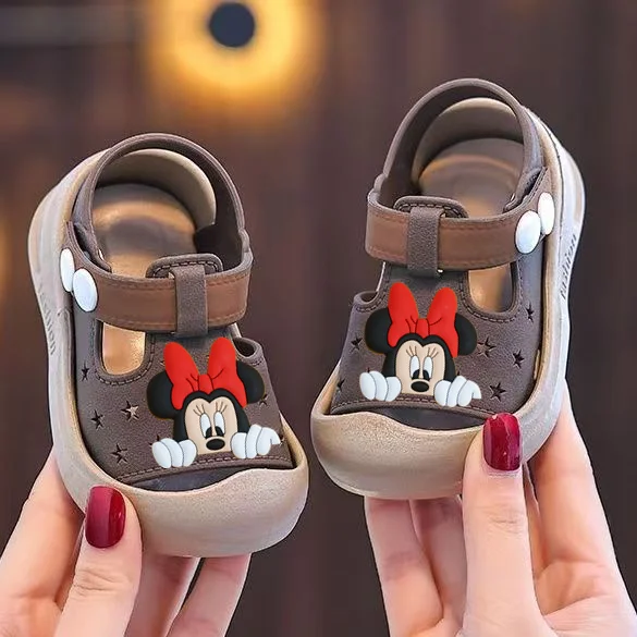 

Disney Summer Girls Children Baotou Non-slip slippers Soft-soled Boys Sandals Mickey Mouse Beach shoes New Baby Toddler Shoes